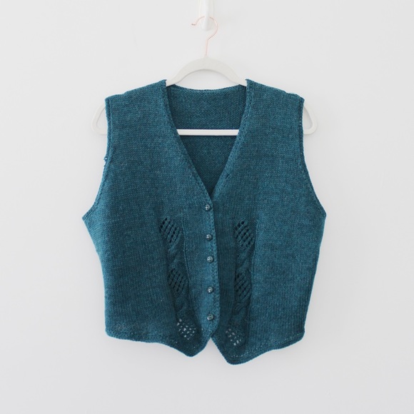 Handmade Wool Knit Sweater Vest - Picture 3 of 7